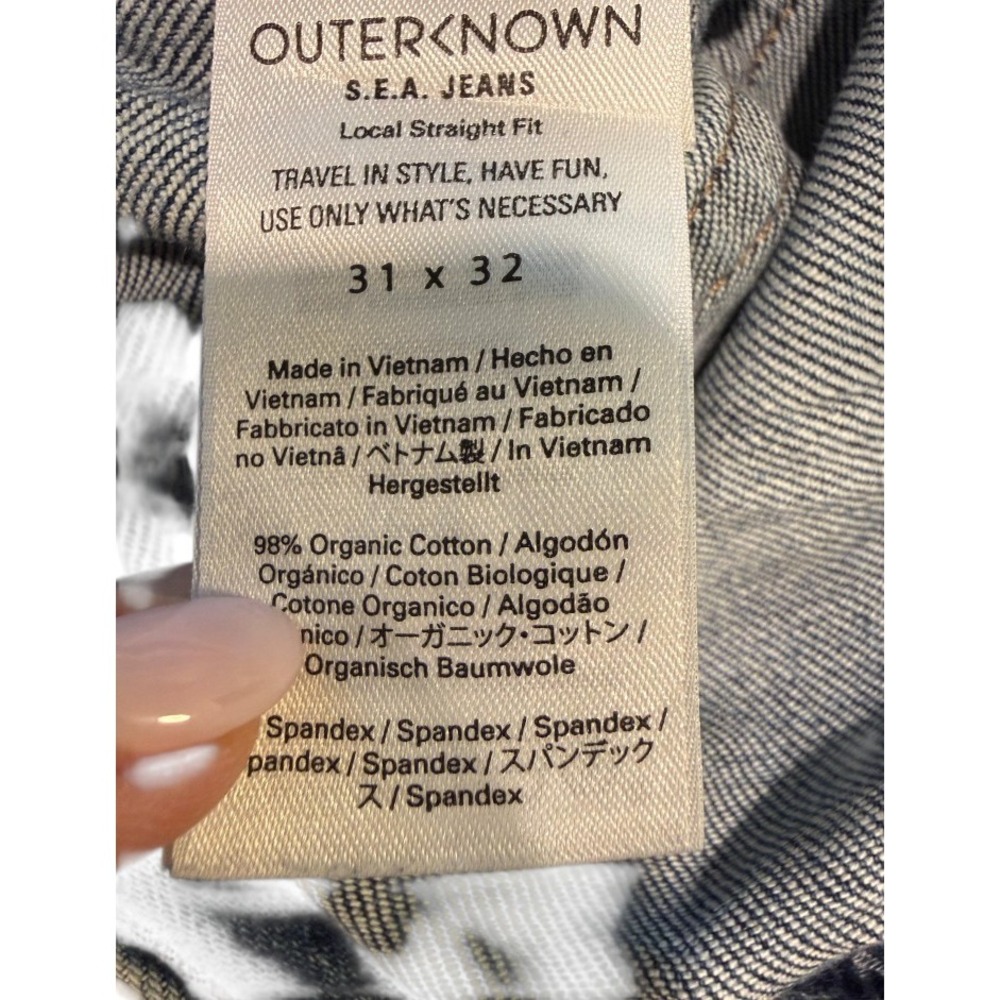 Outerknown S.E.A. Local Straight Jeans Men's 31x32 Organic Cotton Denim - Picture 3 of 9